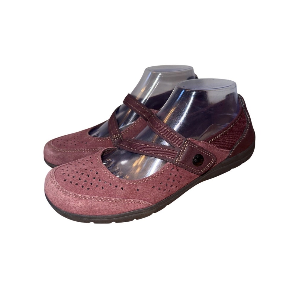 Earth Spirit Wine Suede Mary Jane Flats Size 9